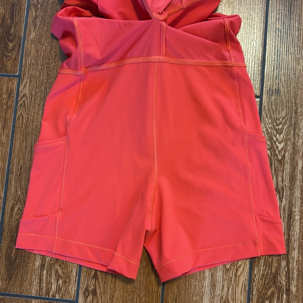 lululemon athletica Coral Red Sleeveless Jumpsuit Romper - Picture 4 of 4